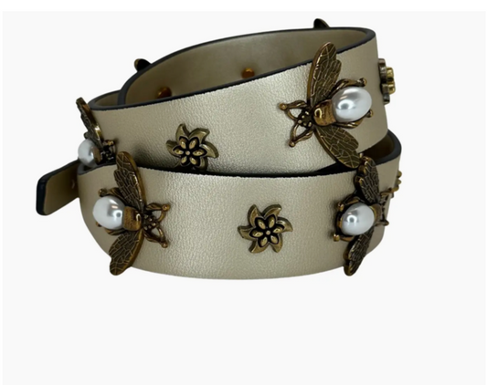 Queen Bee Metallic Soft Gold Removable Purse Straps