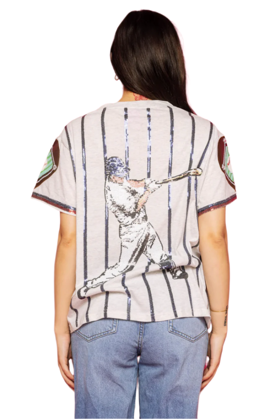 QOS Grey & Royal Strike Out Tee