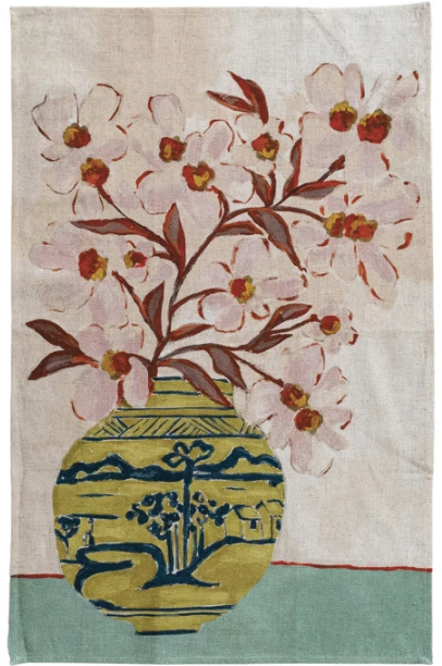 Tea Towels Flowers in Vase