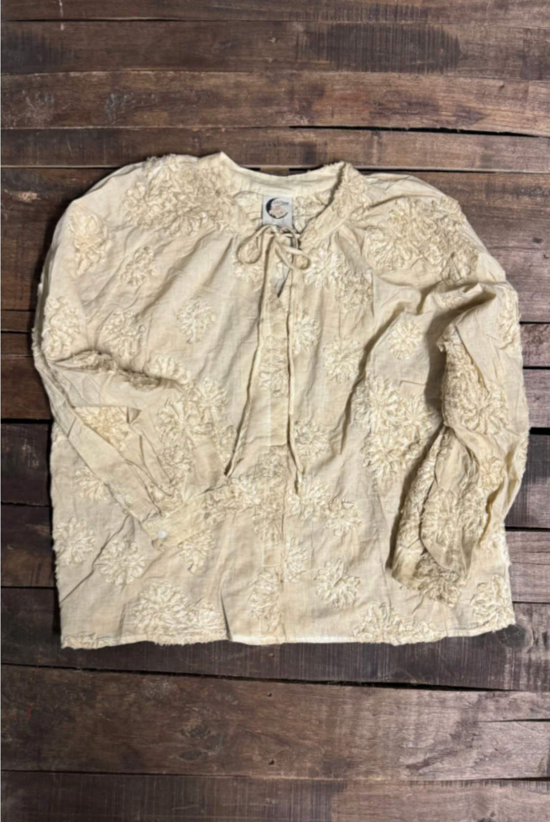 Jaded Gypsy Floral Imprints Top Tea Stain