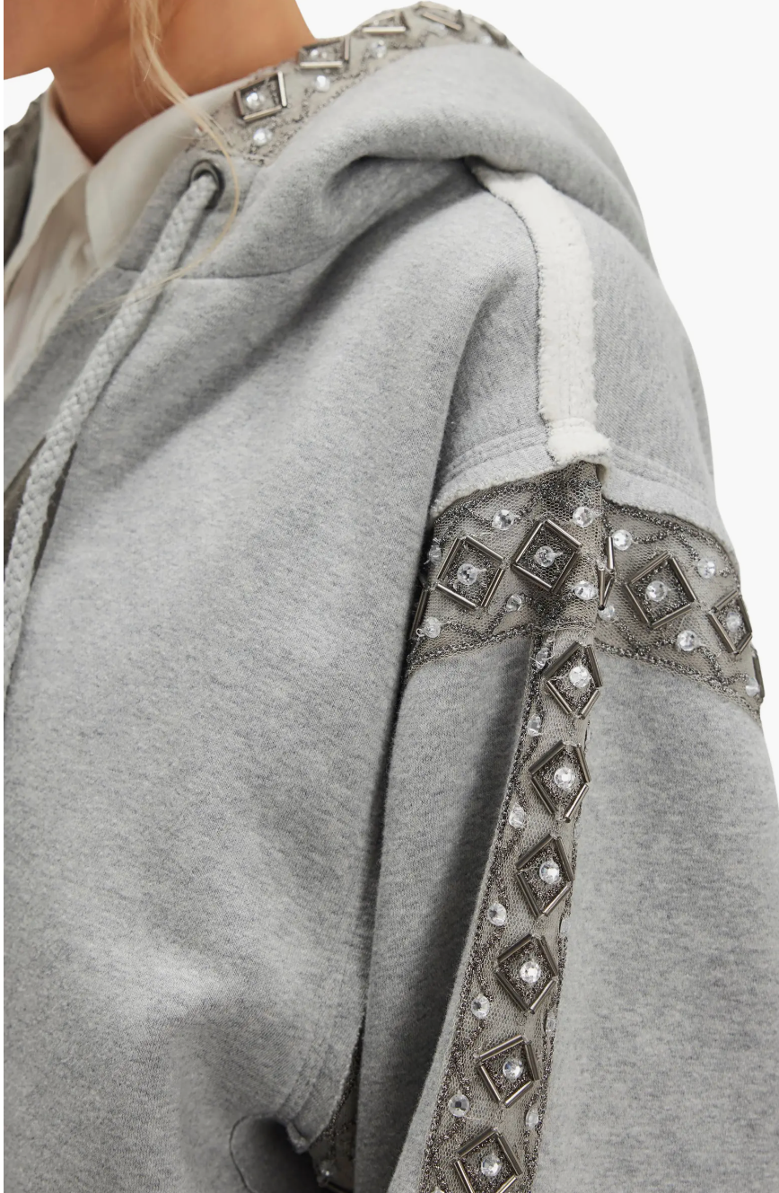 Midnight Sparkle Embellished Graphic Hoodie