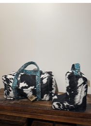 Cow and Turquoise Gems Duffle Bag