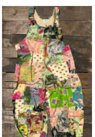 Jaded Gypsy Patchwork Gardens Overalls OS