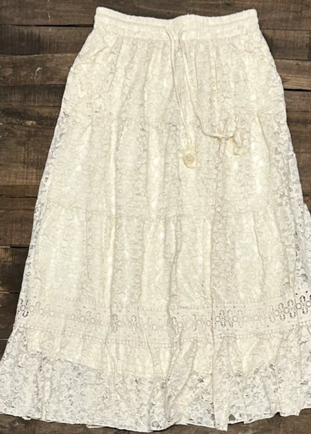 Jaded Gypsy Romantic Views Skirt Parchment - OS