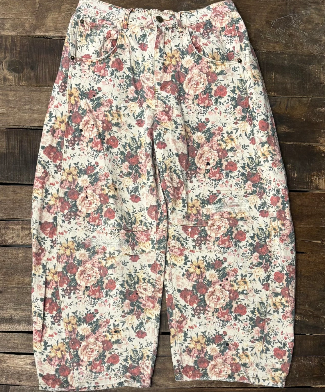 Jaded Gypsy Barrel Of Dreams Jeans - Rose Garden