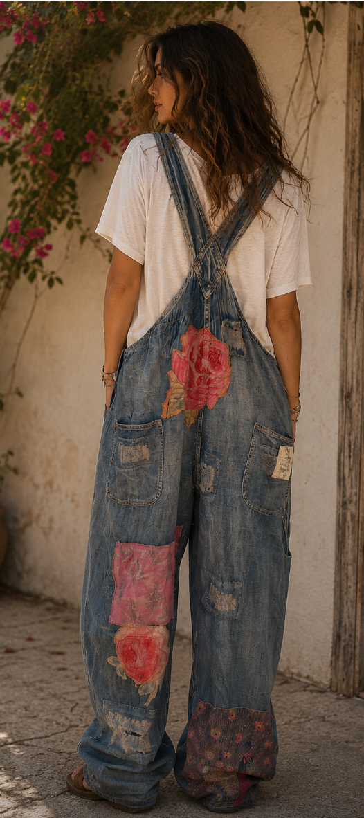 House Of Jaded Gypsy Sun Faded Trail Overalls - Love