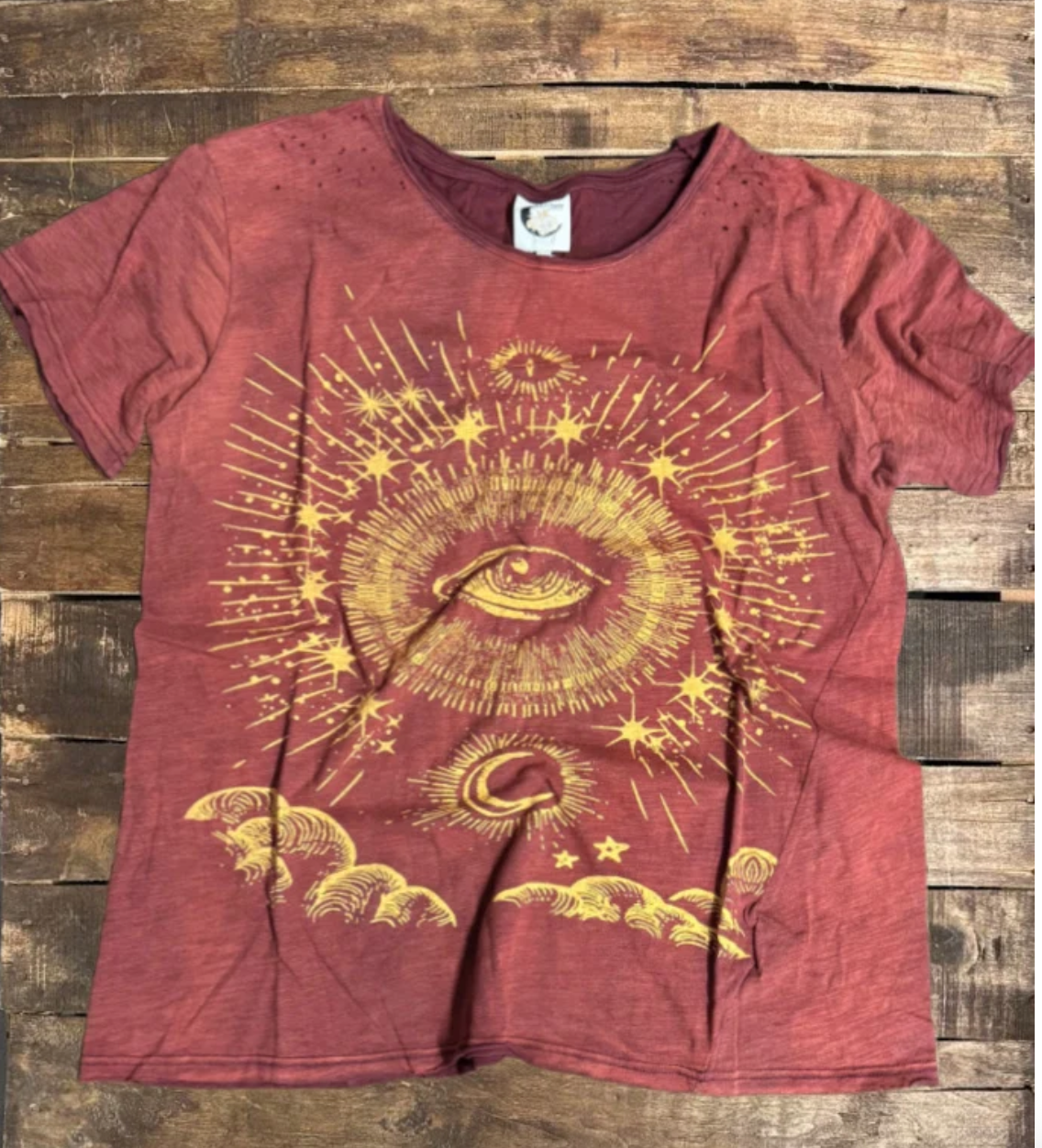 Jaded Gypsy Moon Dance Tee Wine Evil Eye