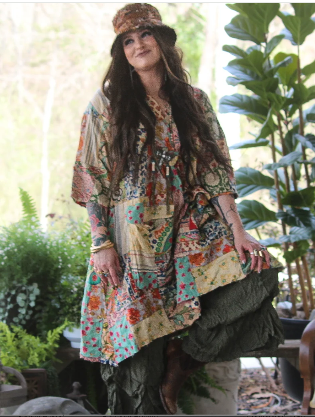 boho garden dress Jaded Gypsy Afternoon Views | Floral Dress O/S Color:Neon Yellow event:Rehearsal Dinner boho dress to impress SHEIN LUNE Women's White Wear it to the