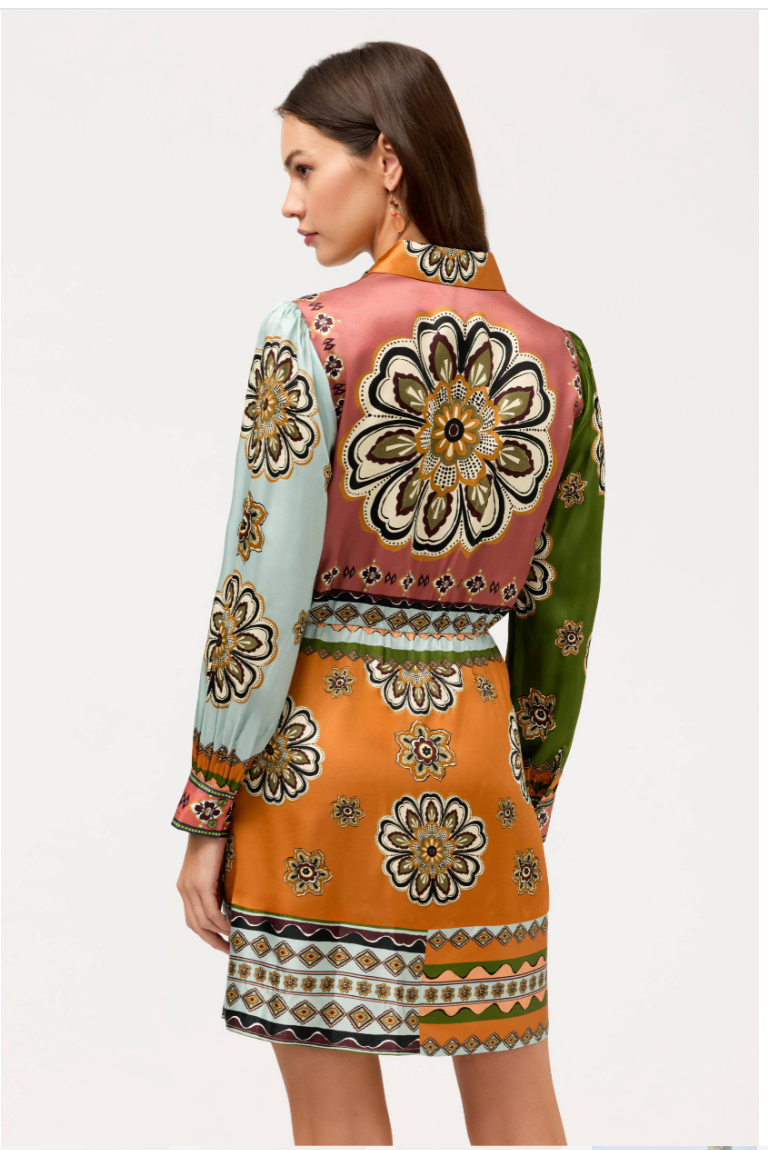 Johnny Was Maxima Tie Waist Mini Shirt Dress- Kesia