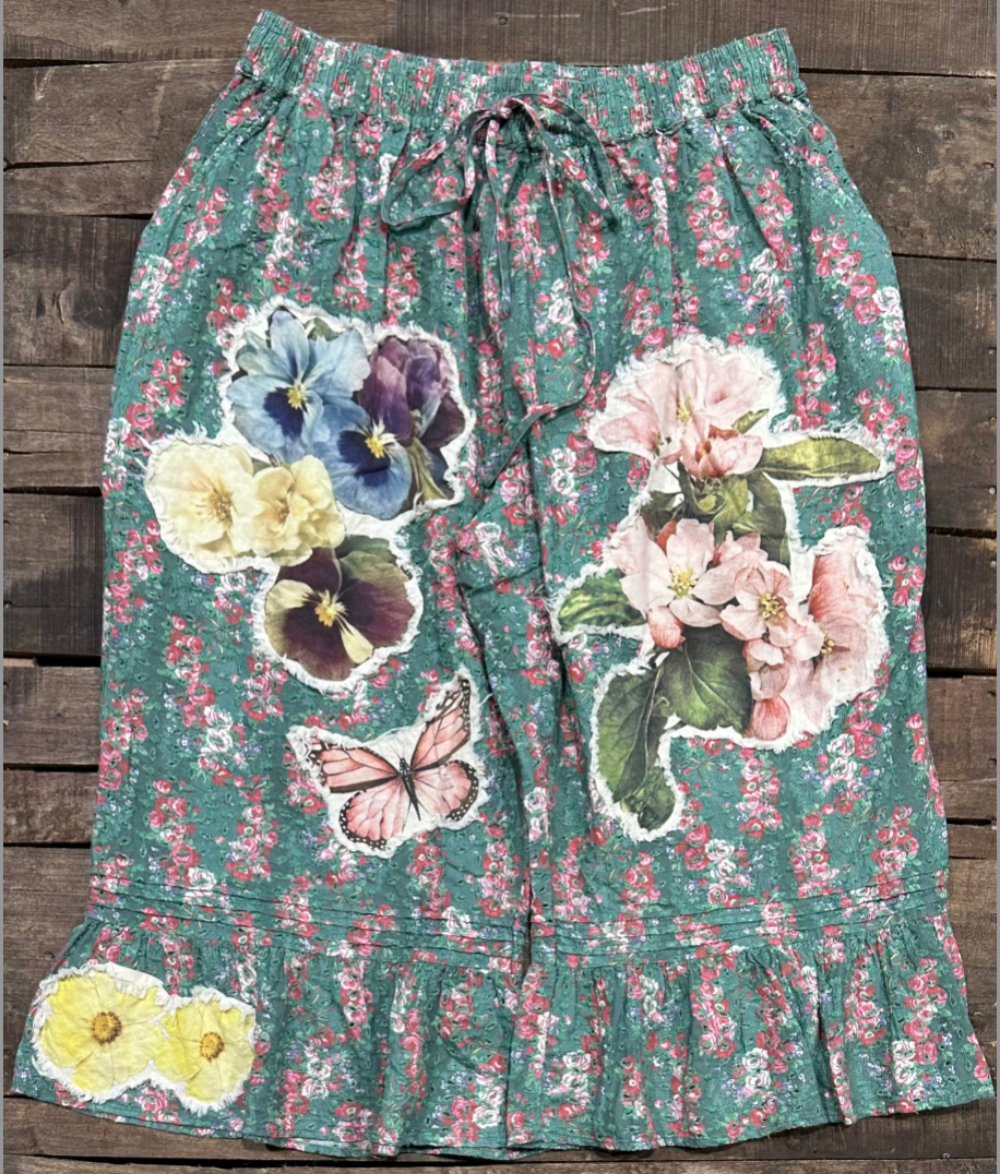 Jaded Gypsy Victorian Dreams Green Floral Bloomers