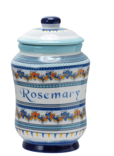 Ceramic Canister with Design & Spice Name, 4 Styles