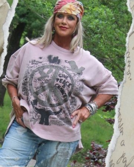 Jaded Gypsy Dance With The Moon Sweatshirt Peace Plum