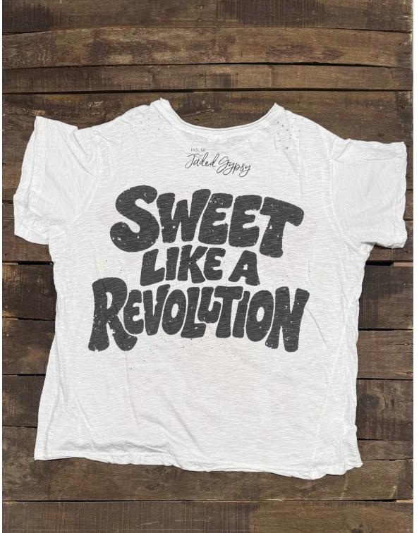 House of Jaded Gypsy Weathered and Worn Berry Sweet Tee O/S