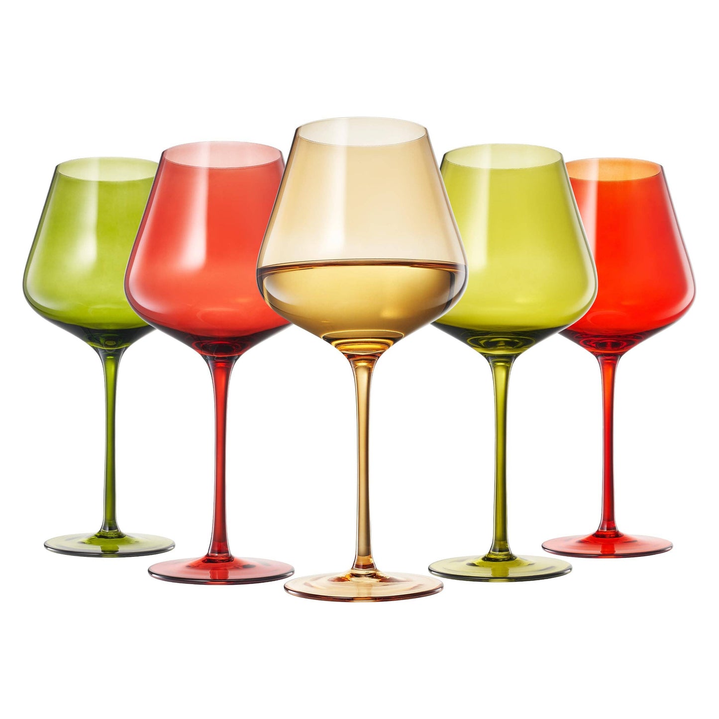 Christmas Holiday Wine Glasses Set of 5 – 20oz Goblets