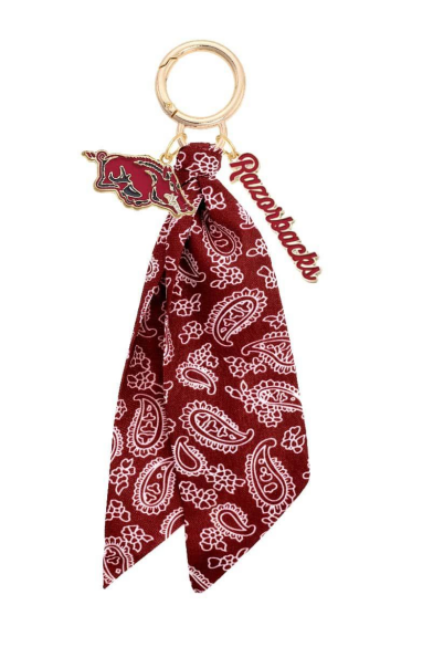 Arkansas Razorbacks Logo Bandana Bag Charm