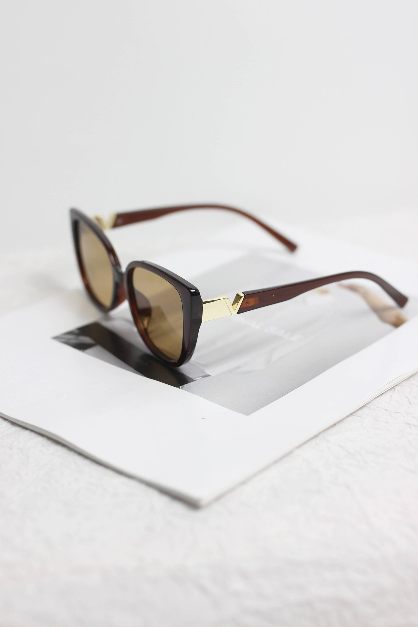 Cat-Eye Sunglasses with Metal Accent: Leopard