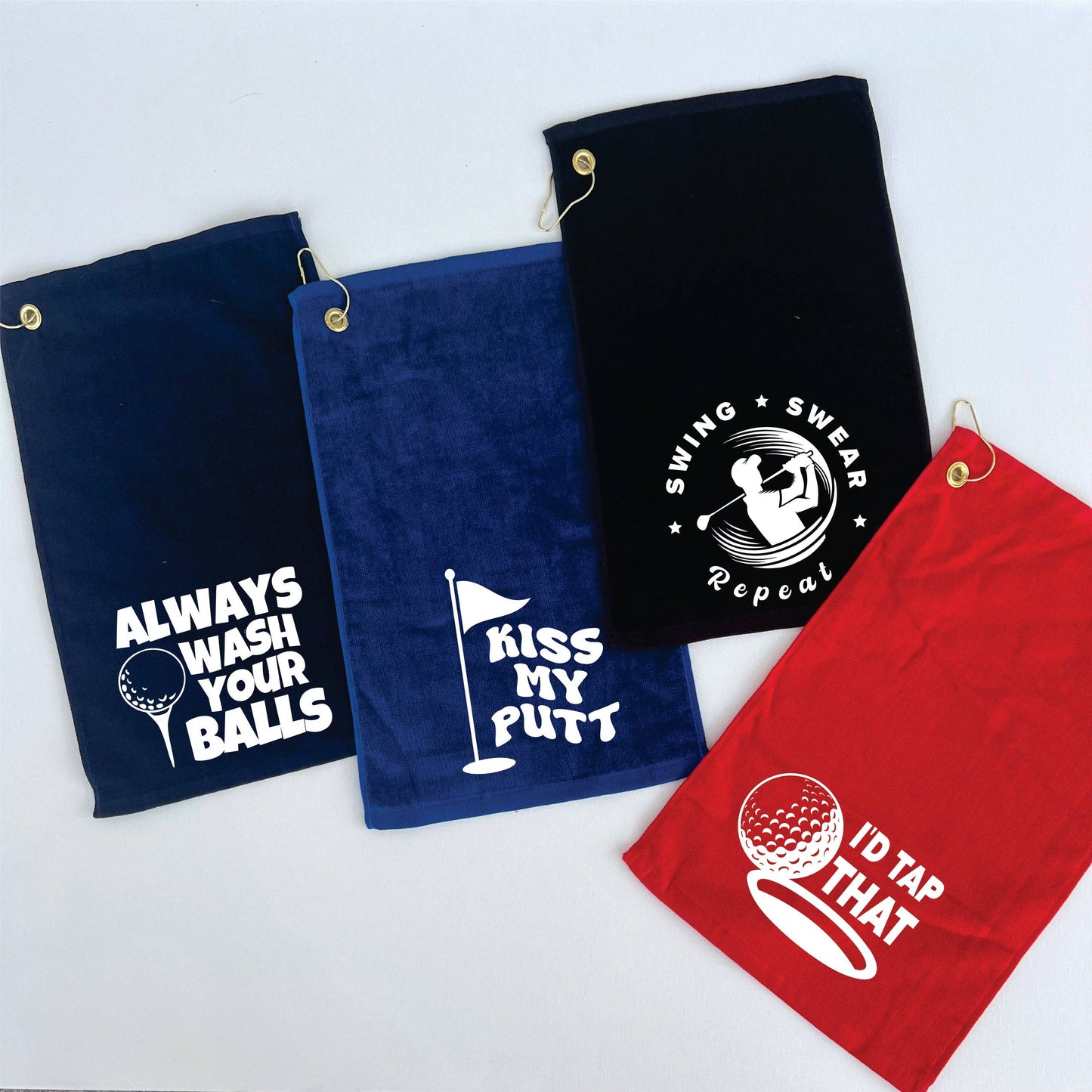 Funny Golf Towels Royal Blue / Kiss My Putt