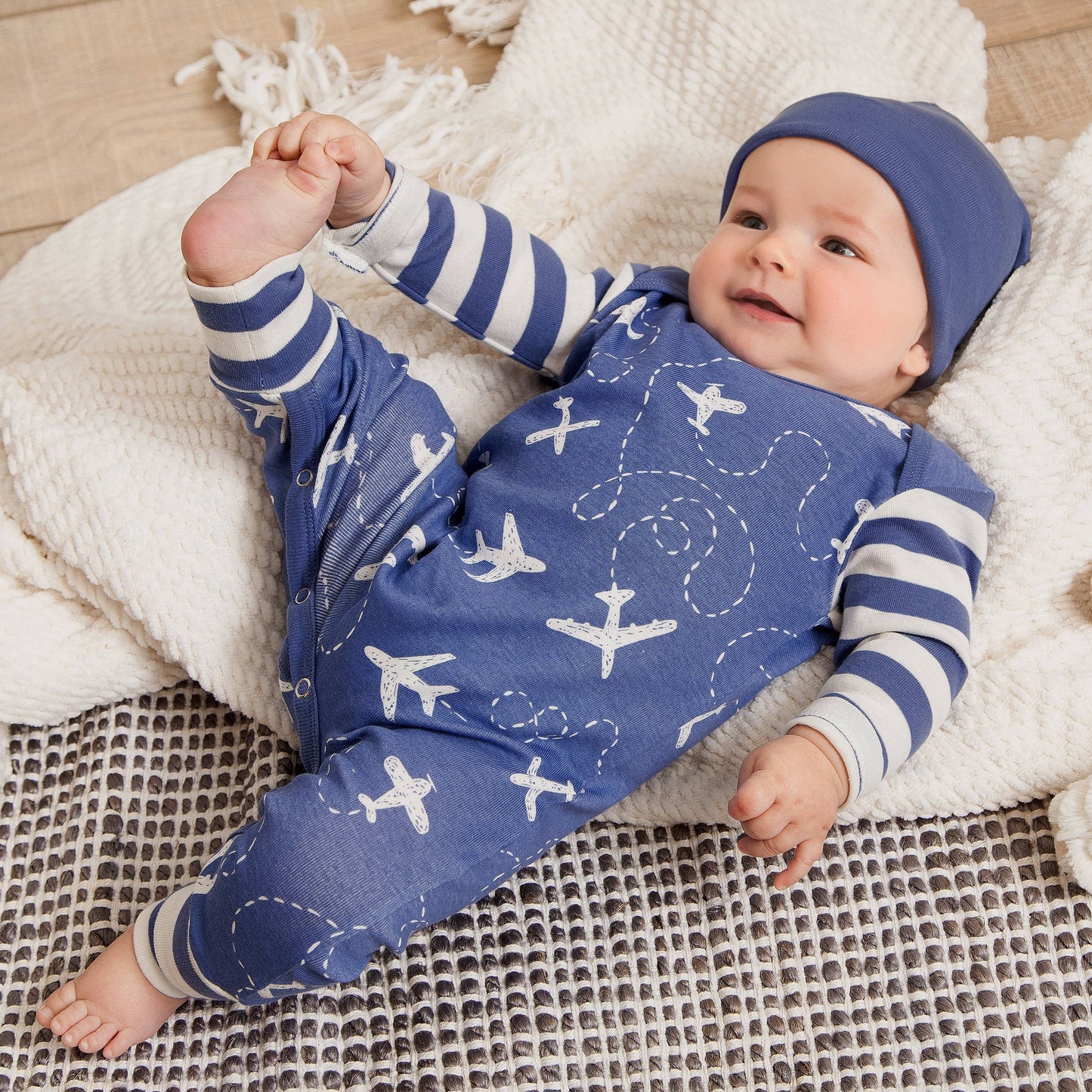 Baby Boy Airplanes Soft Cotton Romper