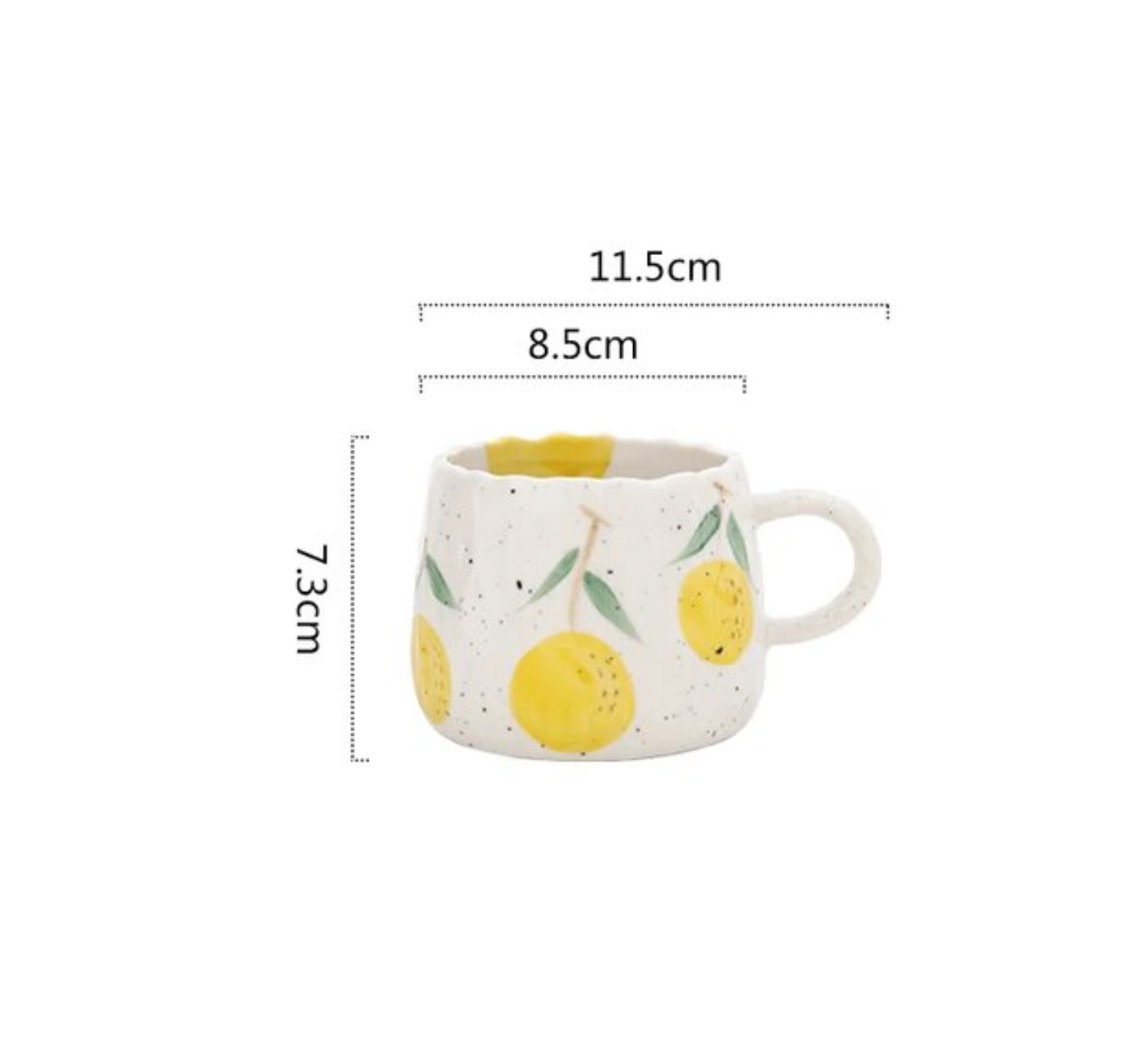Cer Fruit Print Mugs | Coffee | Drinkware: Orange