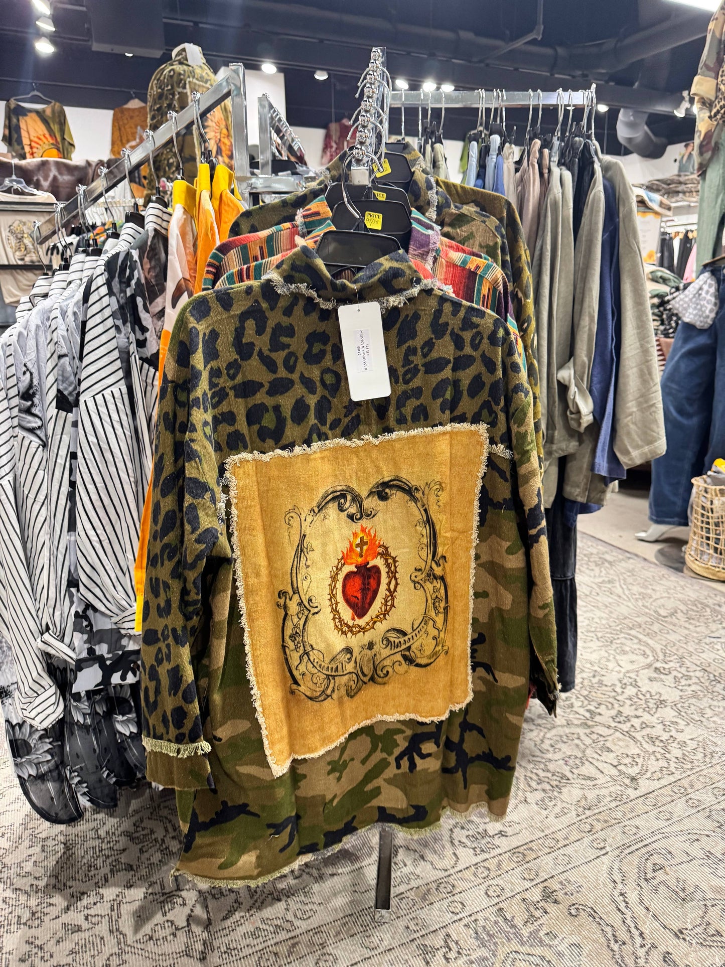 Leopard Print Shacket/ Burning Heart