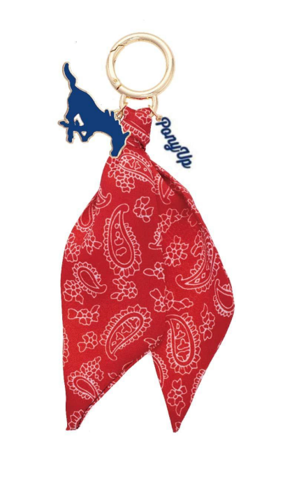 SMU Mustangs Logo Bandana Bag Charm
