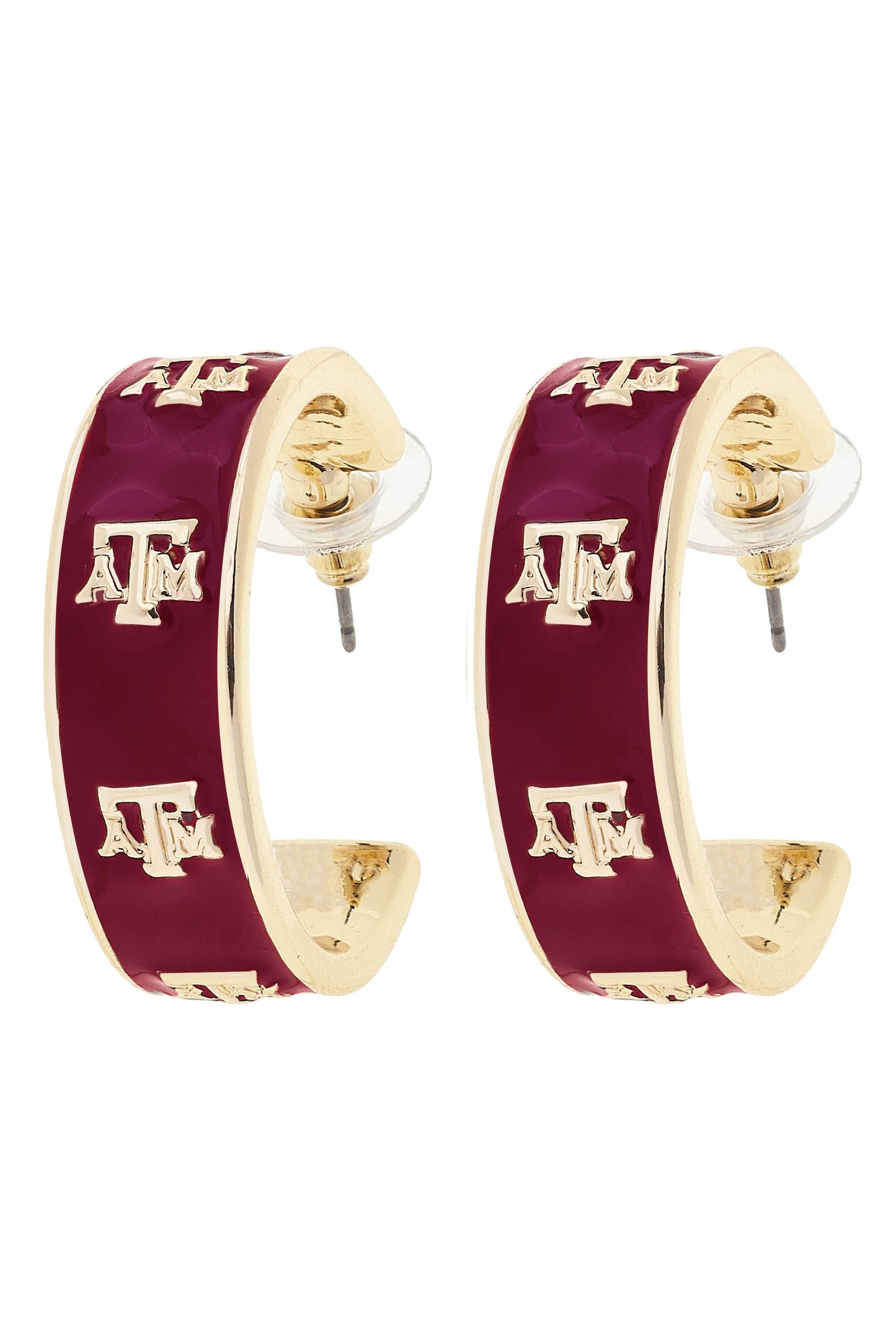Texas A&M Aggies Enamel Logo Hoop Earrings