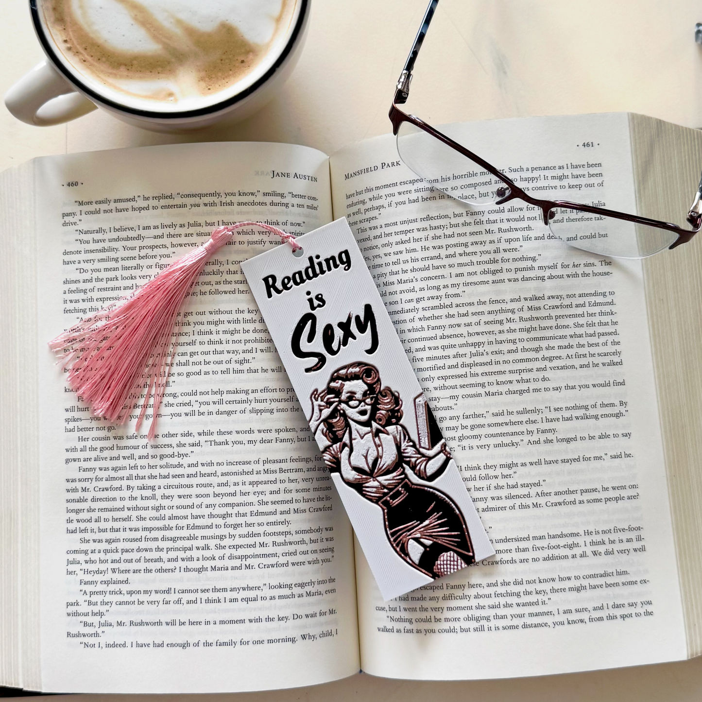 Reading is Sexy - Funny Retro 3D Bookmark -