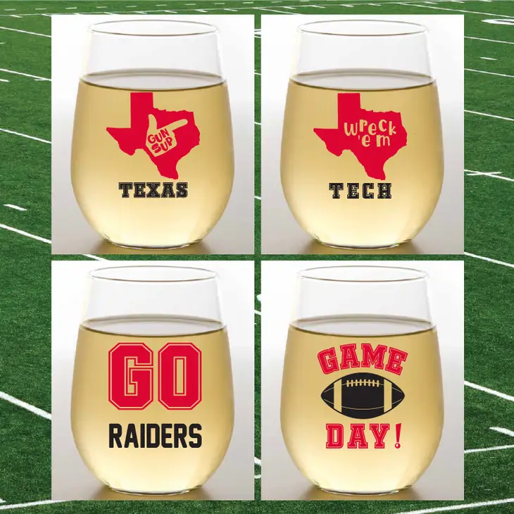 RED RAIDERS Wine Glasses2pk