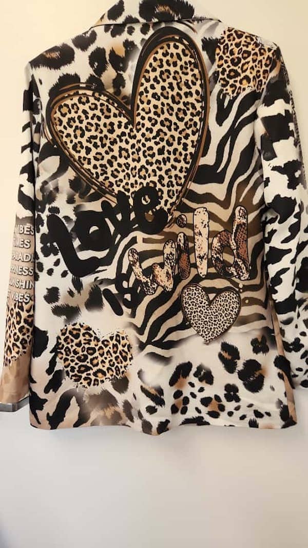 Love Is Wild Animal Print Blazer O/S