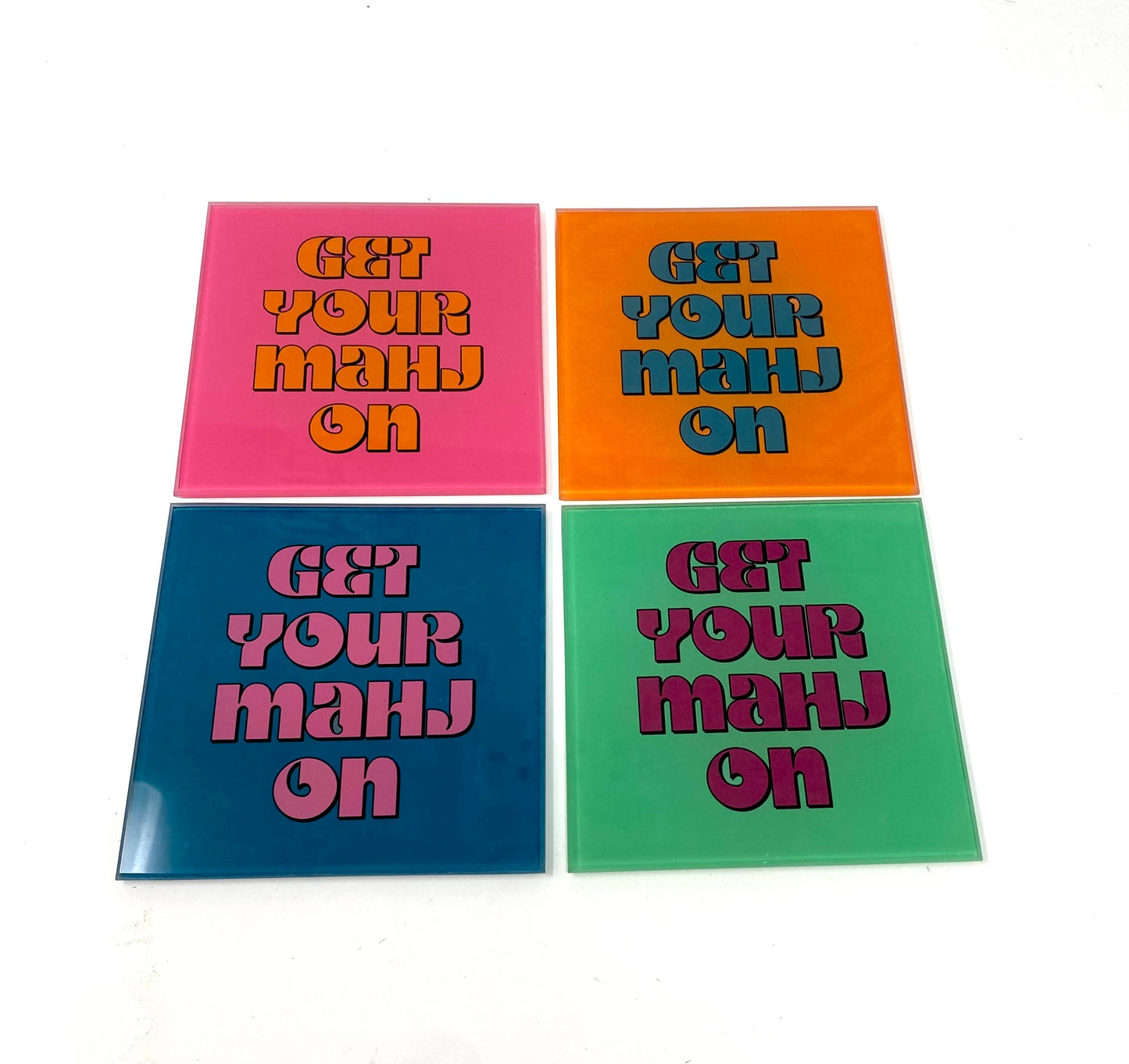Get Your Mahj On Mahjong Coaster Set
