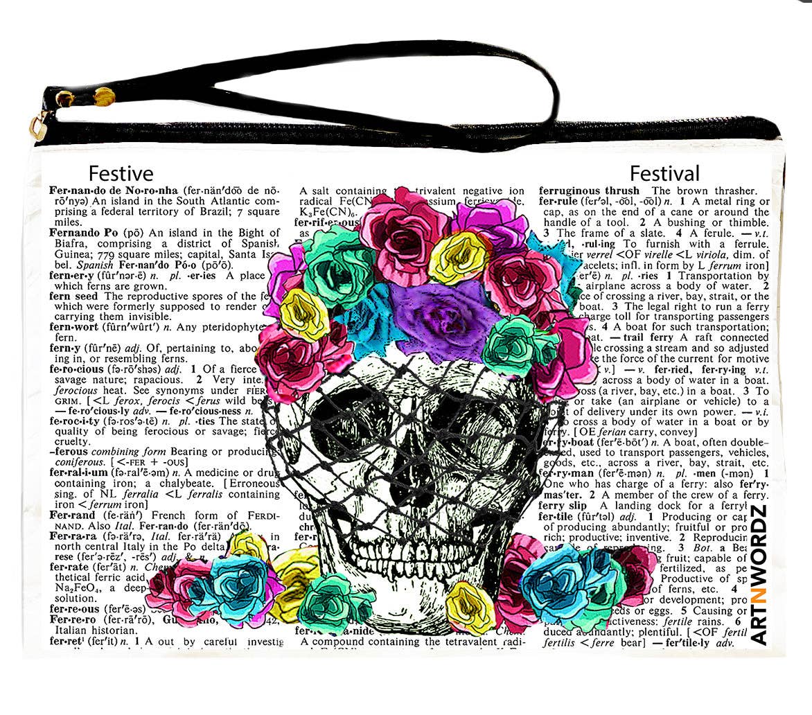 FLOWER SKULL POUCH