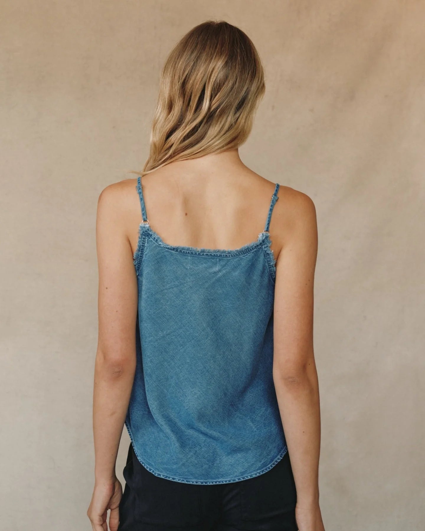 Bella Dahl Frayed Cami Blue