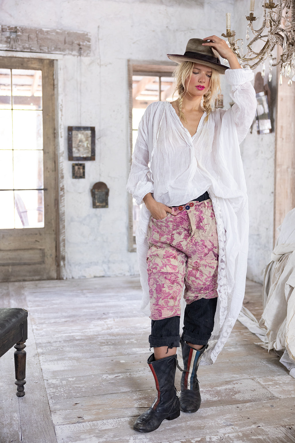 Magnolia Pearl 040 Patchwork Miner Shorts Palacio