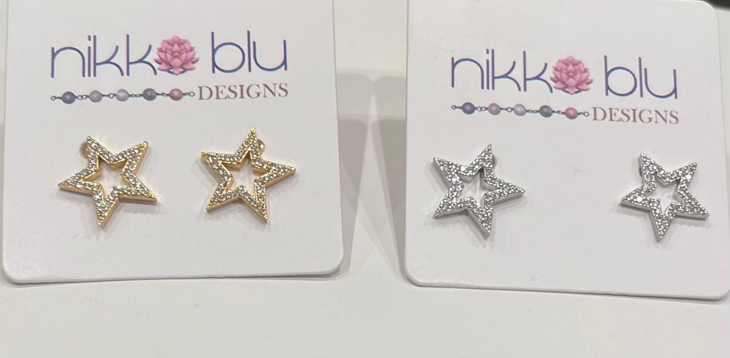 CZ Star Stud Earrings