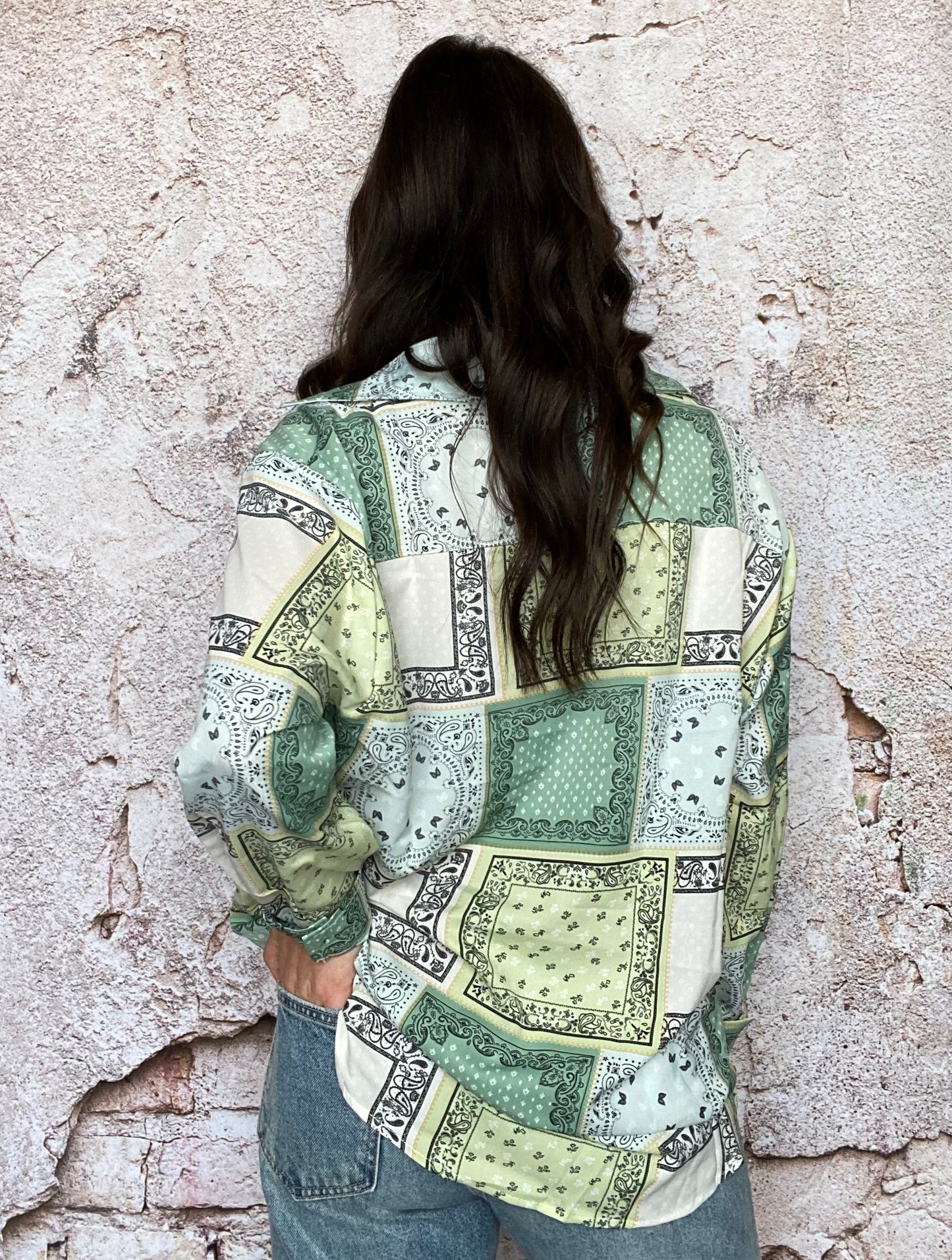 Green Paisley Button Down