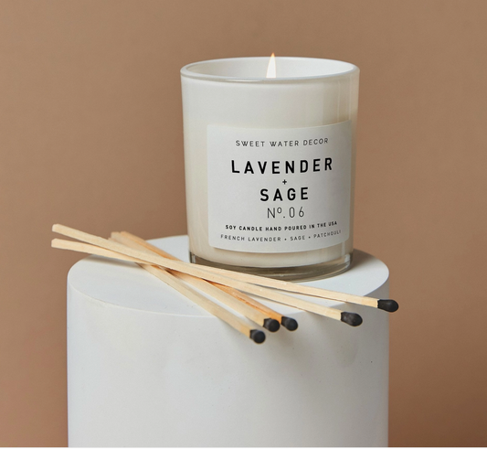 Lavender + Sage Soy Candle 11 Ounce