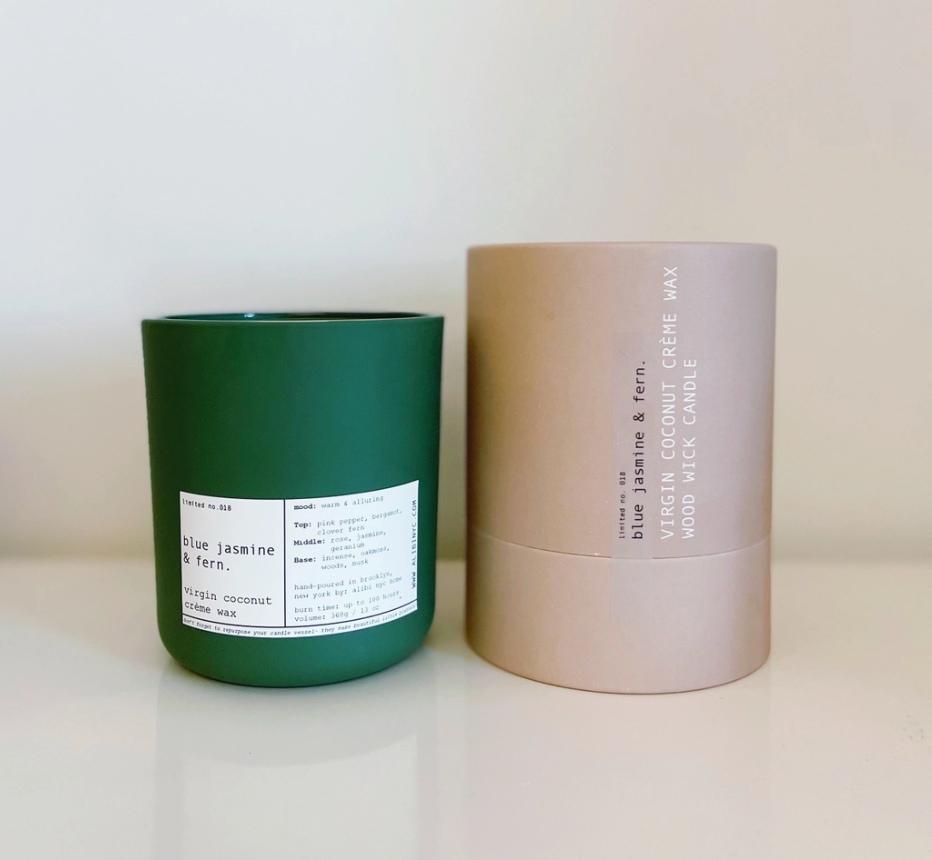 Blue Jasmine & Fern | Virgin Coconut Crème & Wooden Wick