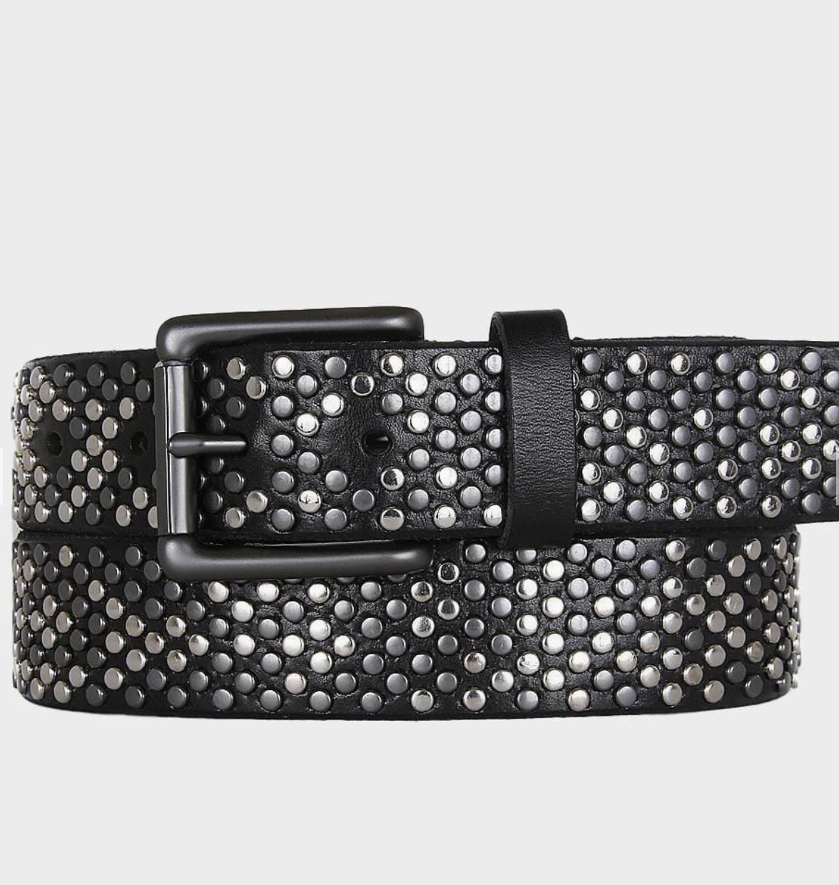 40028 Daya  Studded Leather Belt with Square Buckle – Label Aware