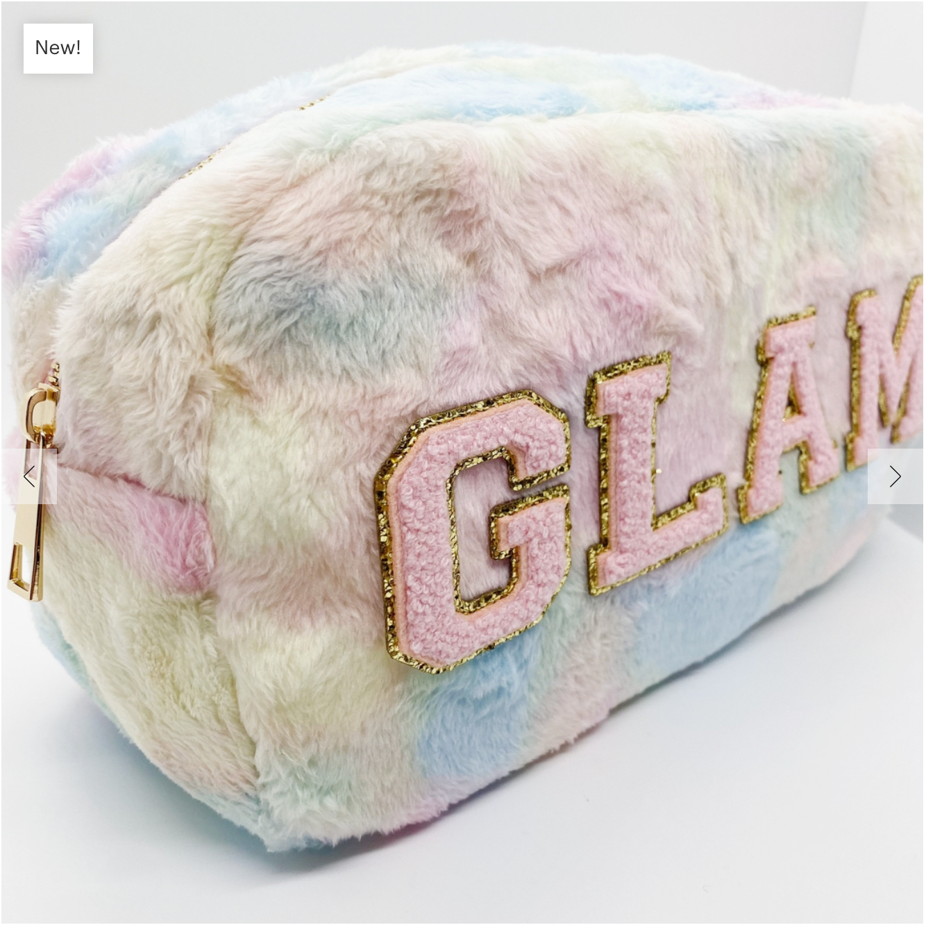 Large GLAM Rainbow Sherpa Pouch