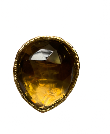 Amber Tear Drop Ring