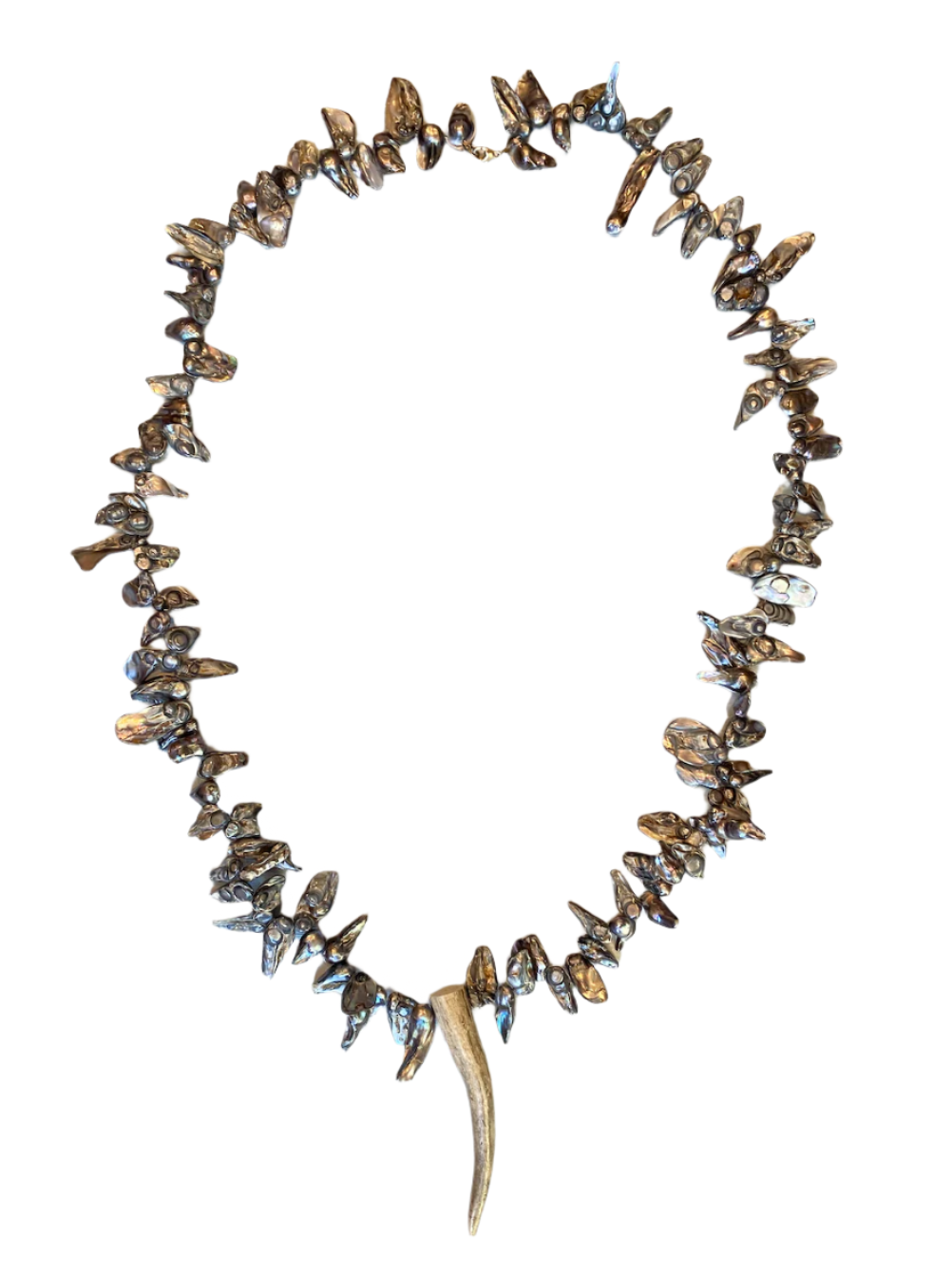 Abalone Necklace with Naturally Shed Deer Horn