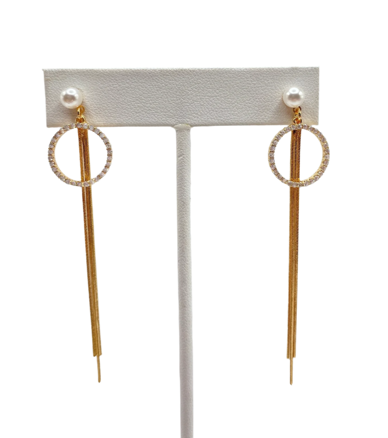 CZ Circle Dangle Earrings