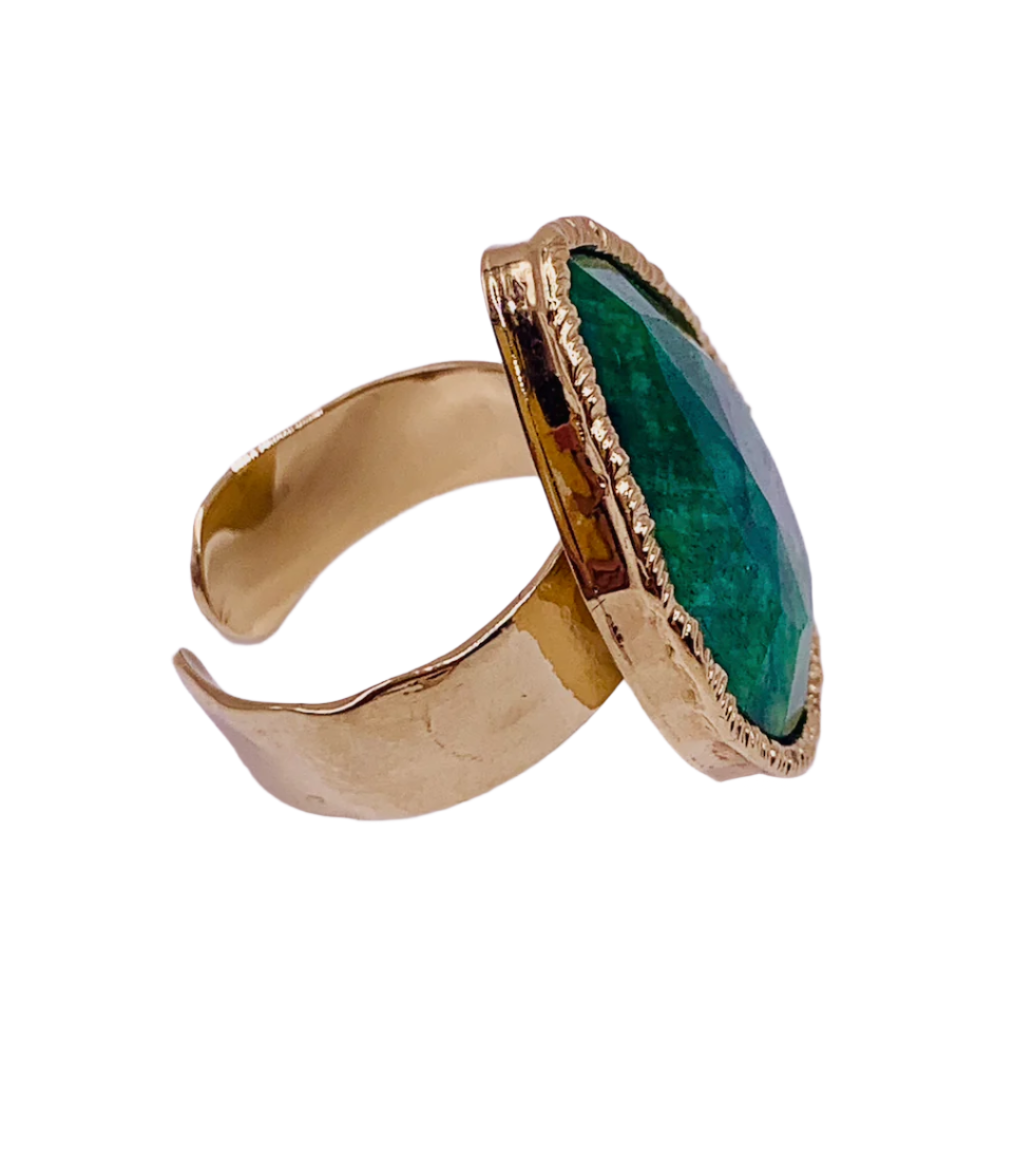 Green Malachite Gemstone Ring
