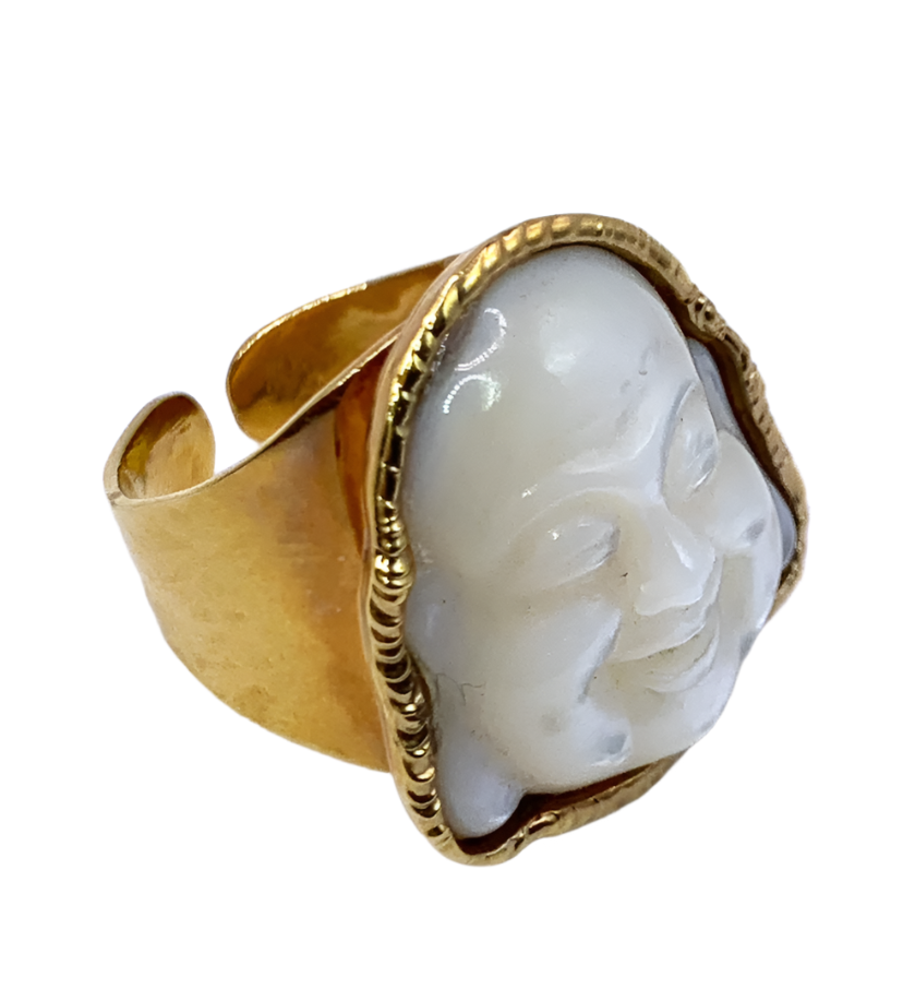 Mother of Pearl Buddha Ring
