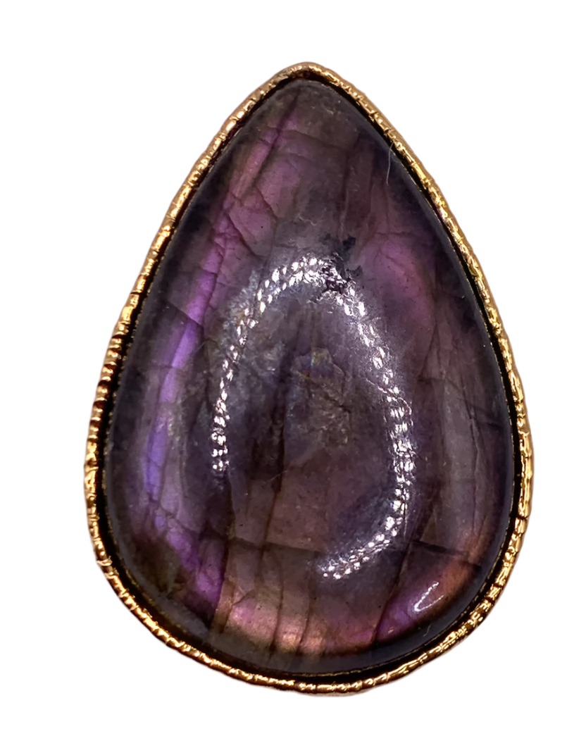 Purple Labradorite TearDrop Ring.