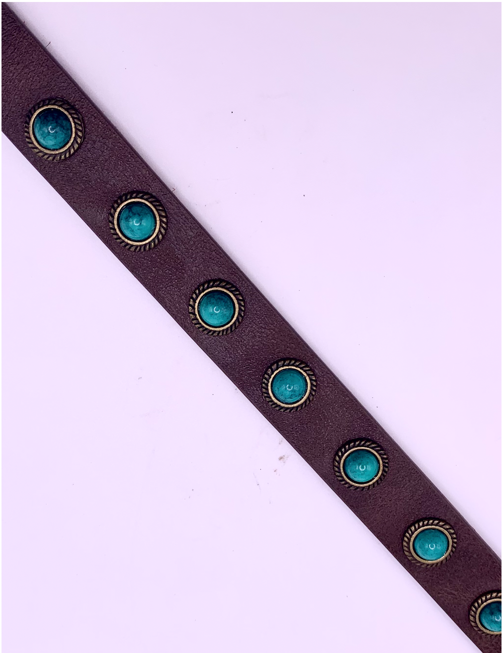 Turquoise Studded Leather Belt