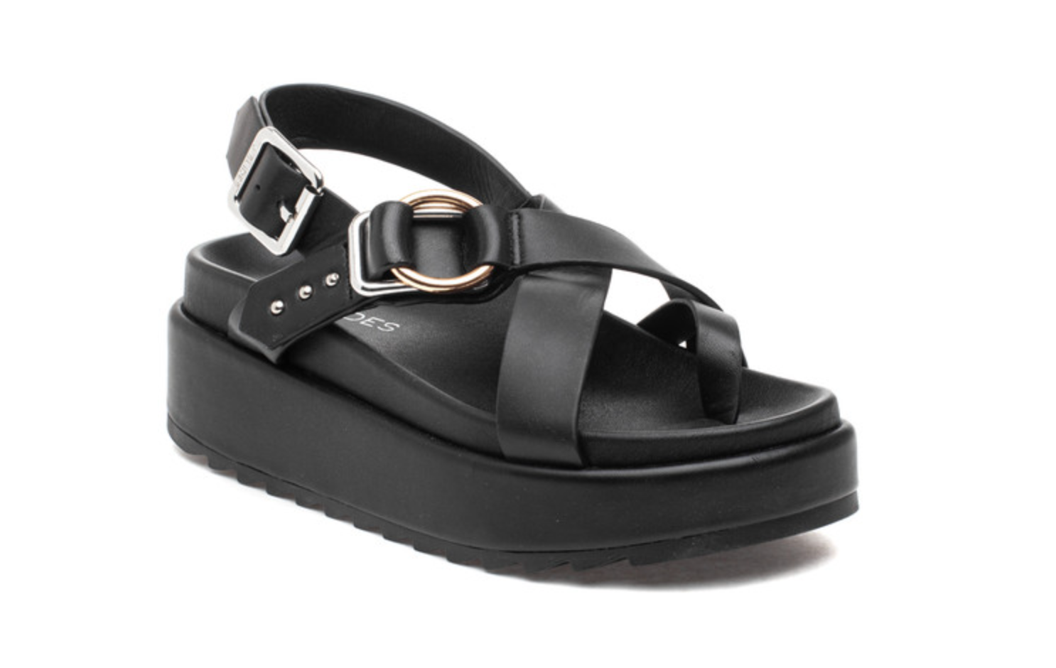 Jslides selene outlet black leather