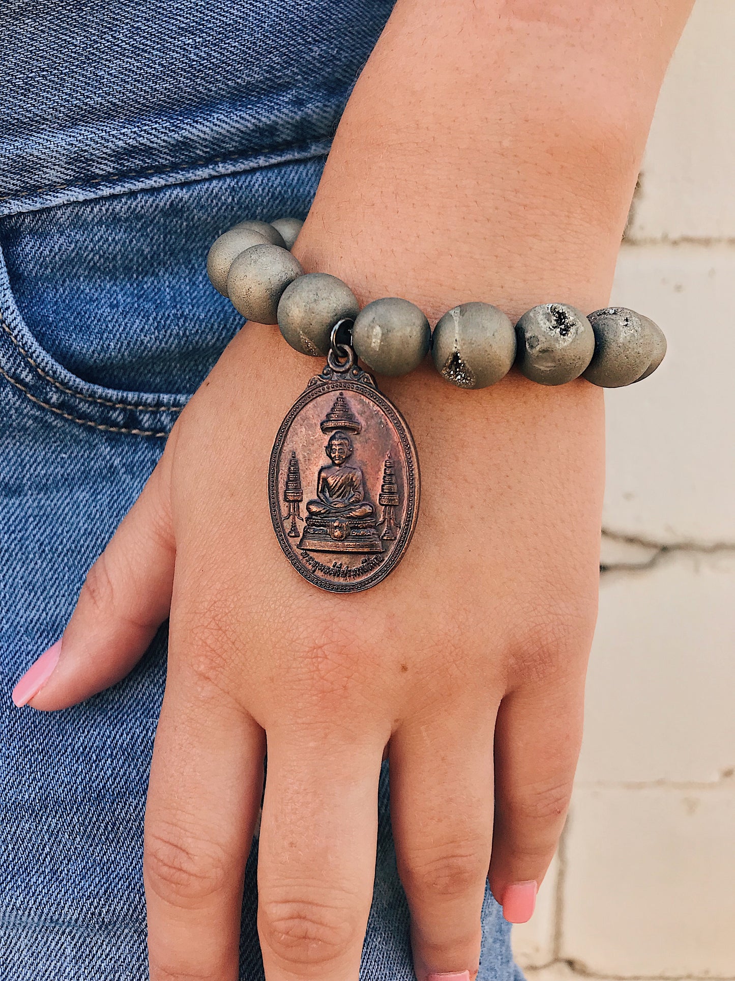 Druzy Bracelet // Tibetan Charm