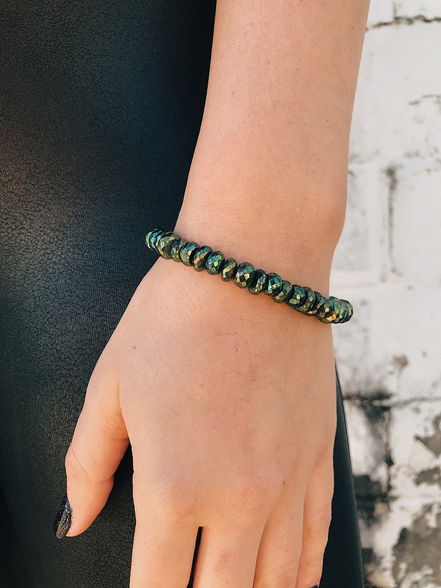 Coated Pyrite Bracelet