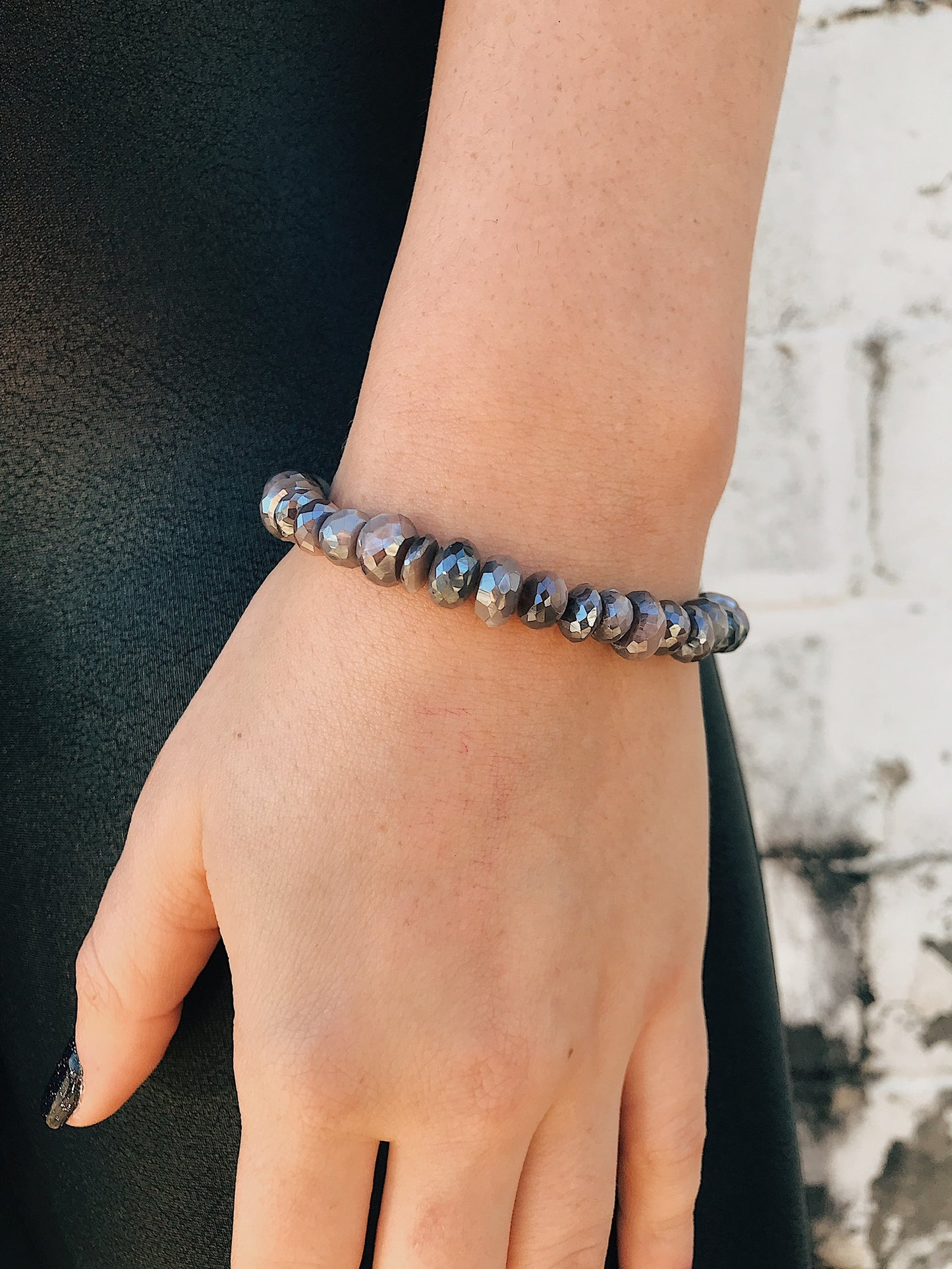 Coated Moonstone Bracelet